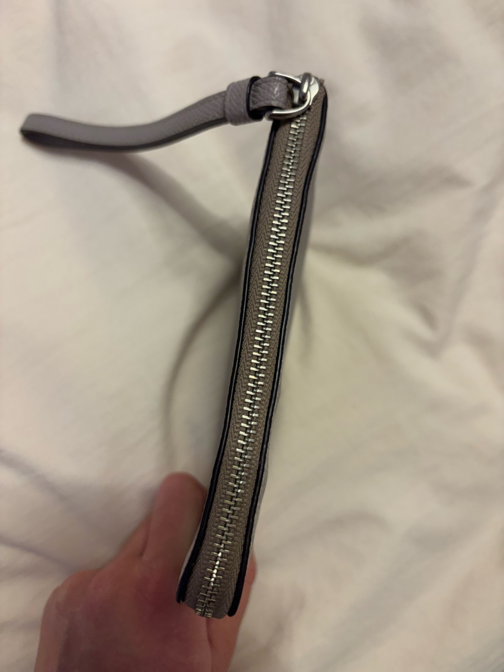 Coach Gray Leather Wristlet with Removable Strap - Picture 3 of 4